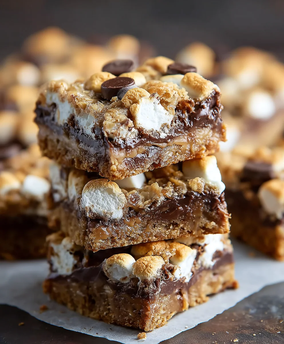 S'mores Seven Layer Bars-Decadent Chocolate Grabeef ham Treat