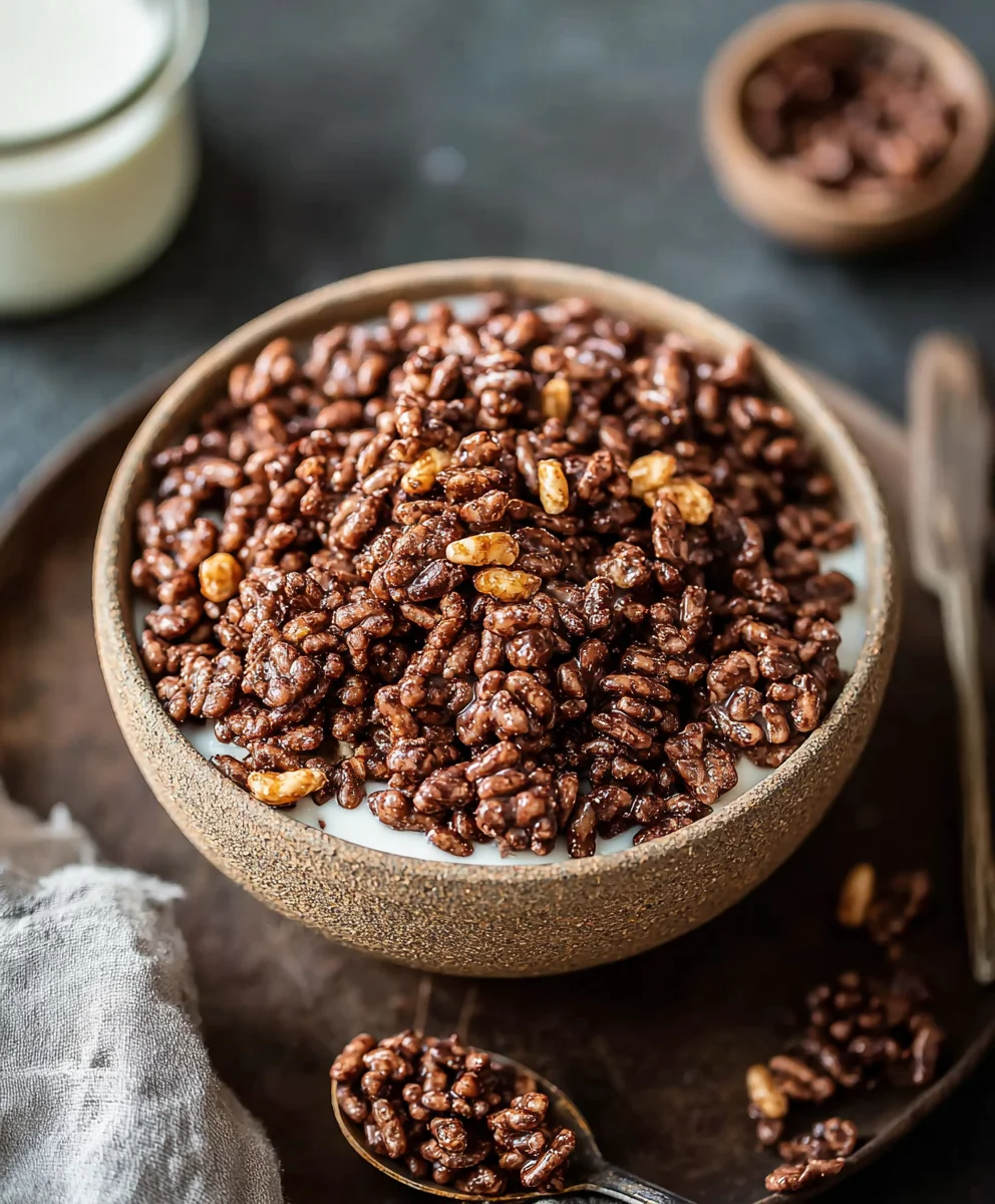 Healthy Crispy Chocolate Puffed Rice Cereal-Easy Treat