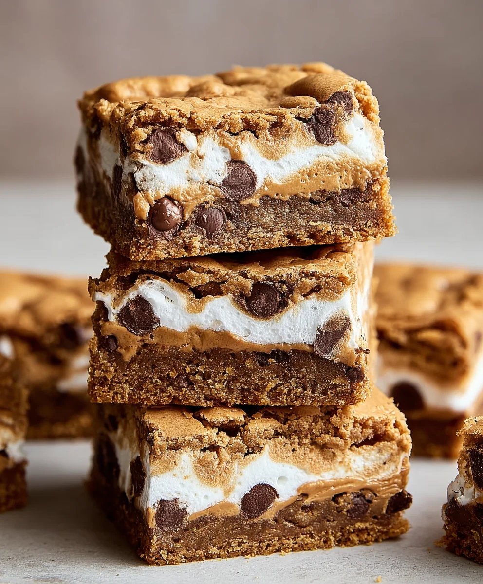 Peanut Butter Smores Blondies-Decadent Treat