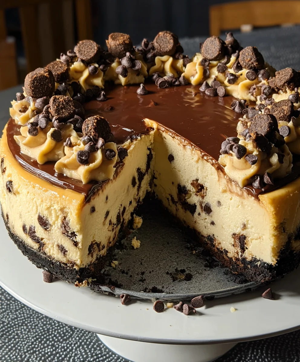 Chocolate Chip Cookie Cheesecake-Decadent Dessert