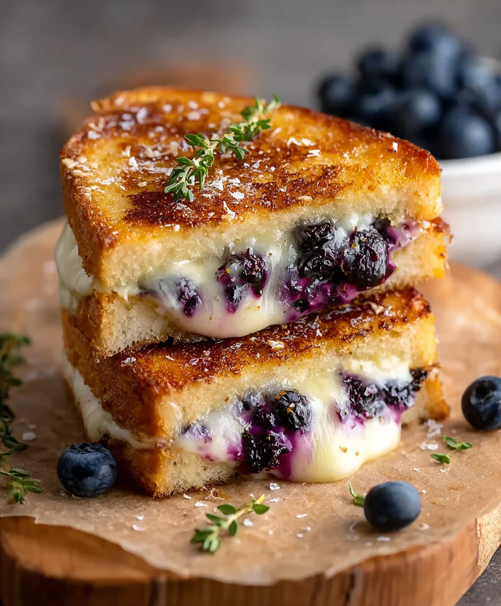 Crispy Blueberry Grilled Cheese - A Sweet & Savory Delight