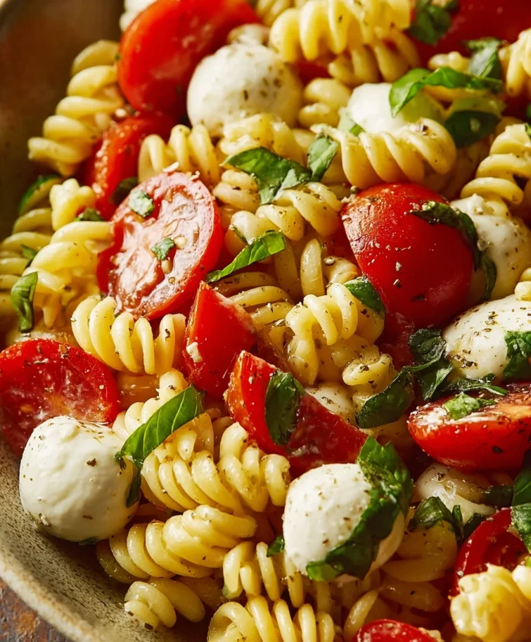 Creamy Caprese Pasta Salad Recipe – Easy & Delicious
