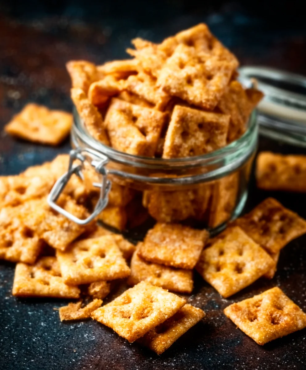 Cheesy Sourdough Crackers - Baked Crispy & Delicious