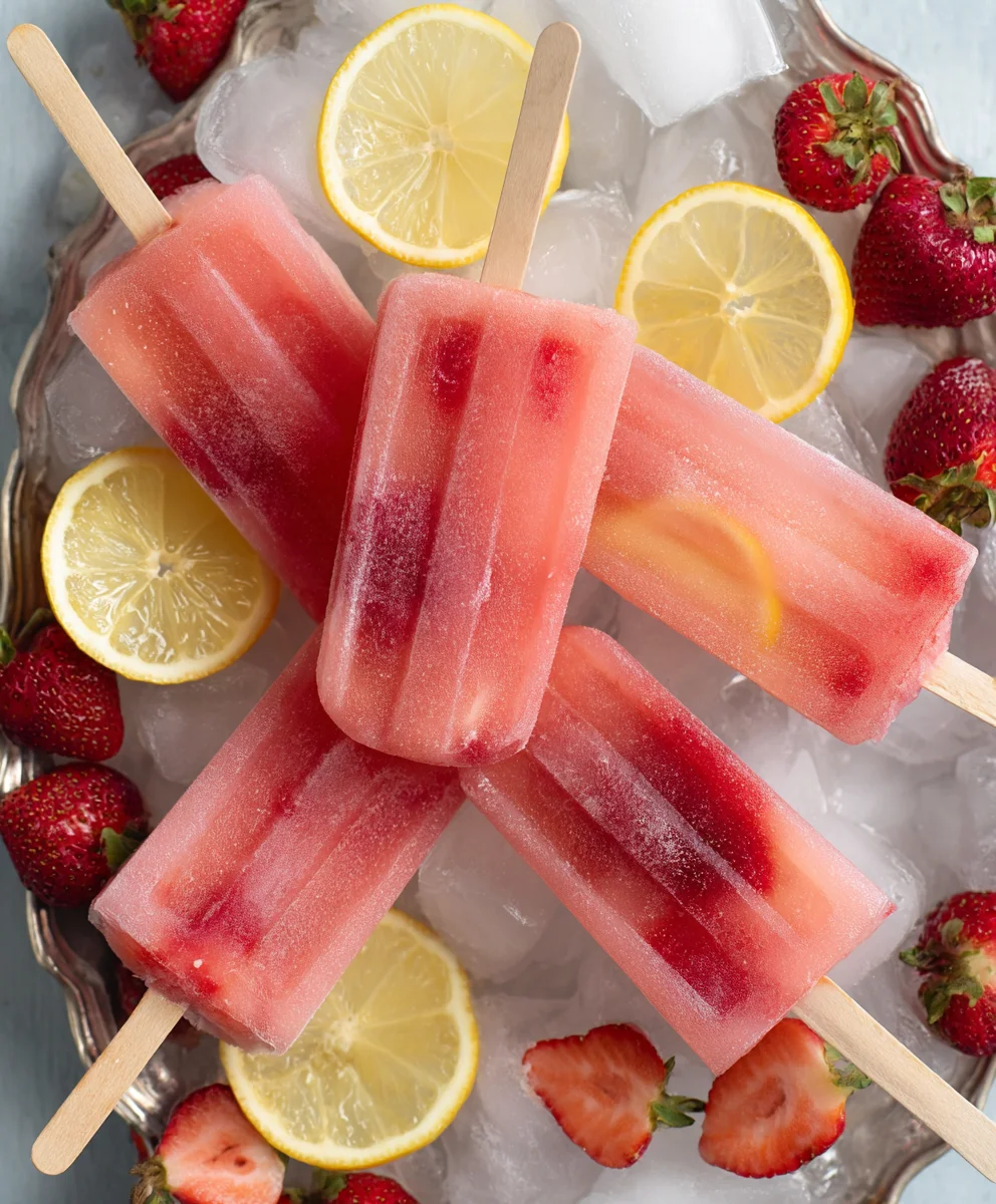 Strawberry Lemonade Popsicles- Refreshing Summer Treat
