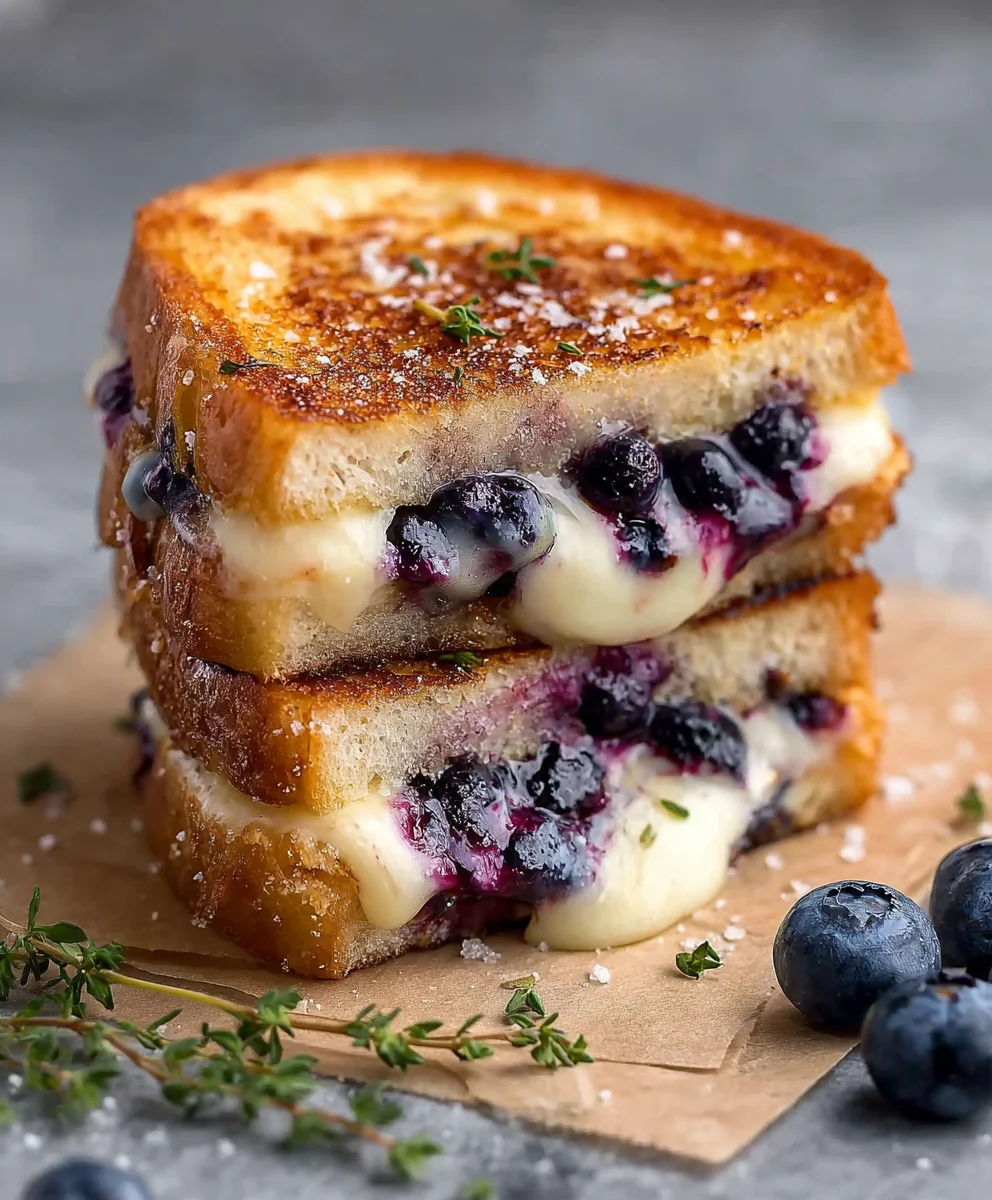 Crispy Blueberry Grilled Cheese - A Sweet & Savory Delight