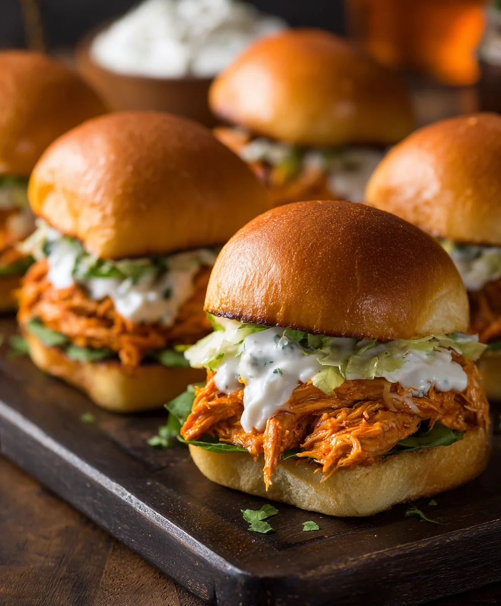Spicy Buffalo Chicken Sliders- Quick & Easy Appetizer