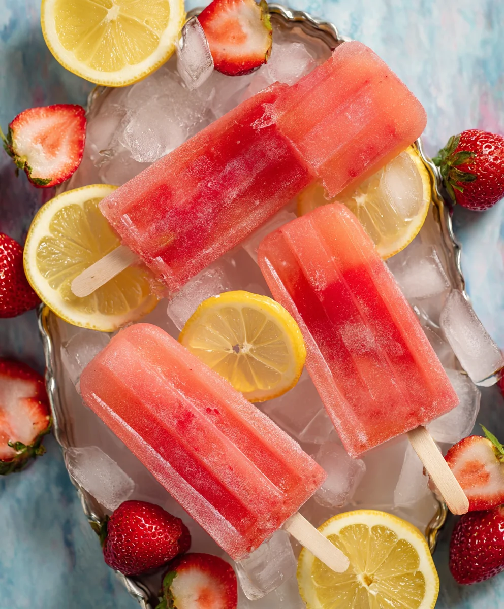 Strawberry Lemonade Popsicles- Refreshing Summer Treat