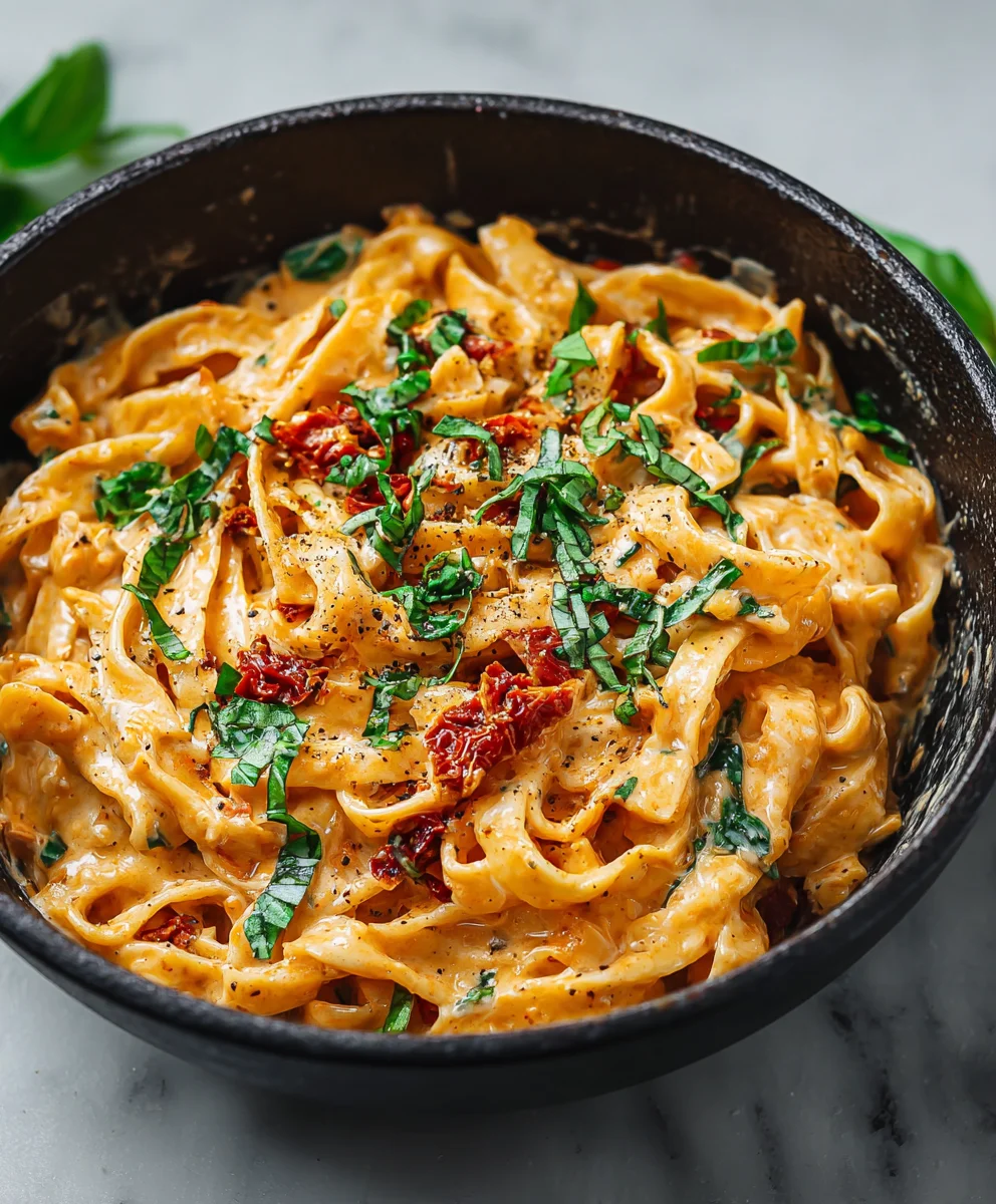 Vegan Creamy Sun Dried Tomato Pasta - Easy & Delicious