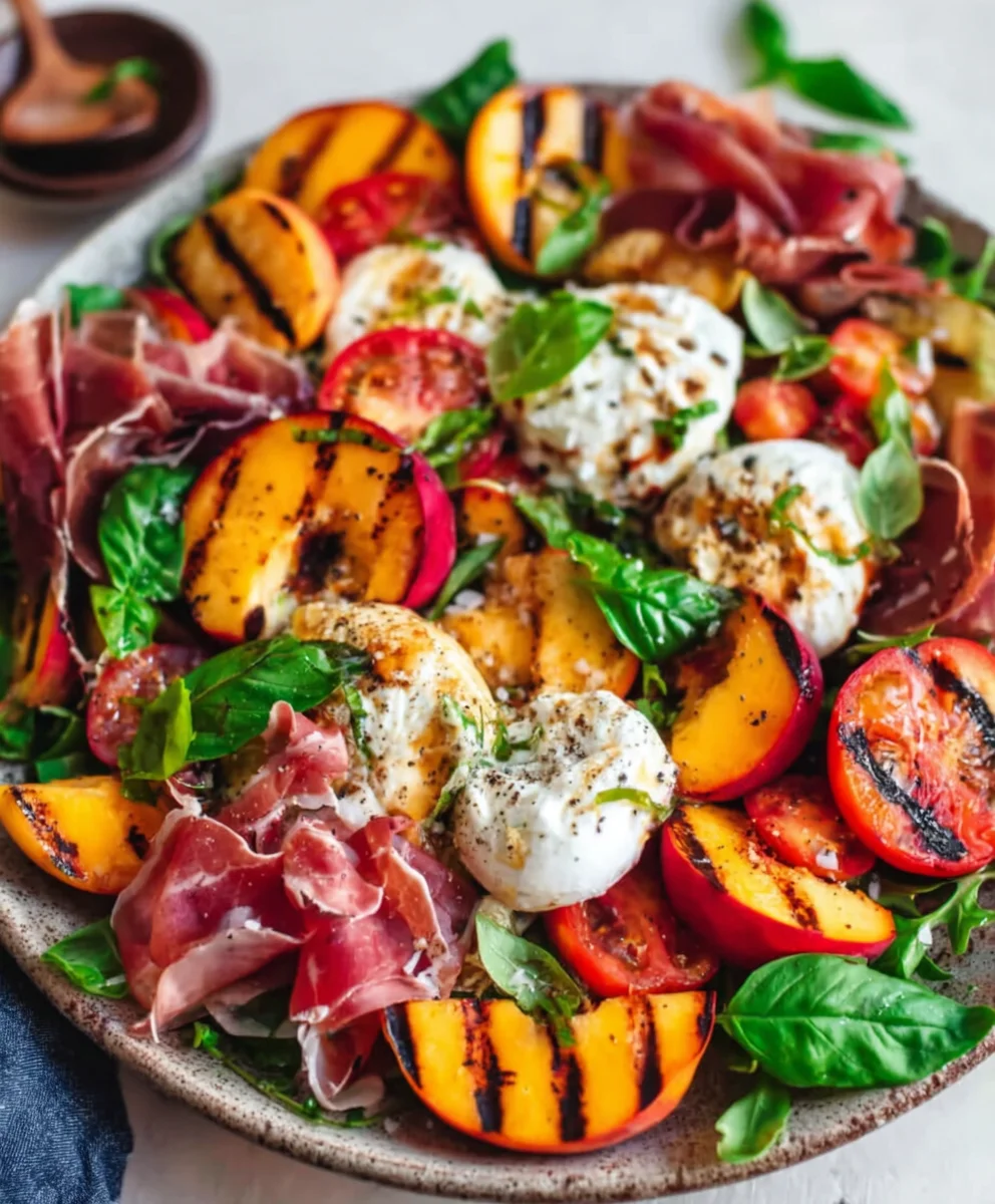 Grilled Nectarine Burrata Beef Beef Prosciutto Salad