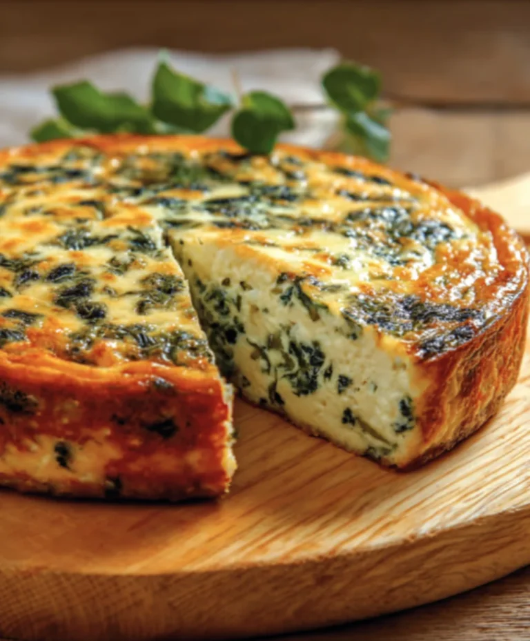 Spinach Cottage Cheese Crustless Quiche Recipe