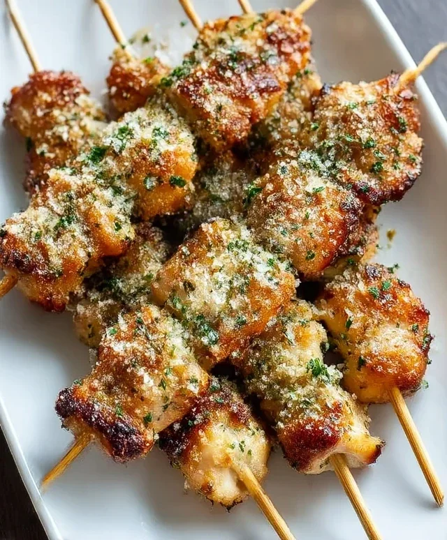 Ranch Garlic Parmesan Chicken Skewers