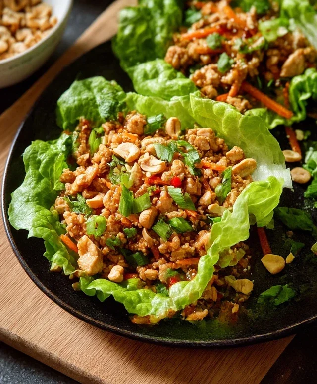 Asian chicken lettuce wraps recipe (Whole30, Pnon-non-non-alcoholic alternativeic non-alcoholic aleo, Low Carb)