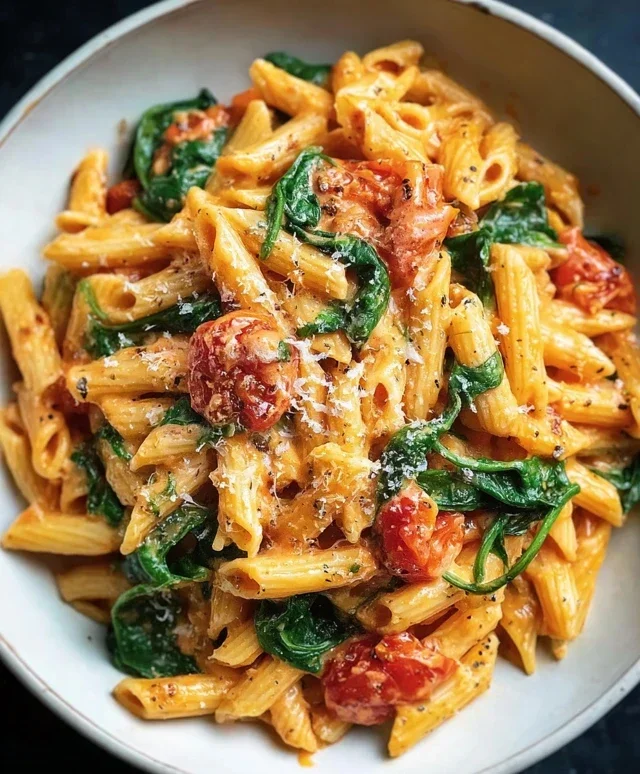 One-Pot Spinach Tomato Pasta