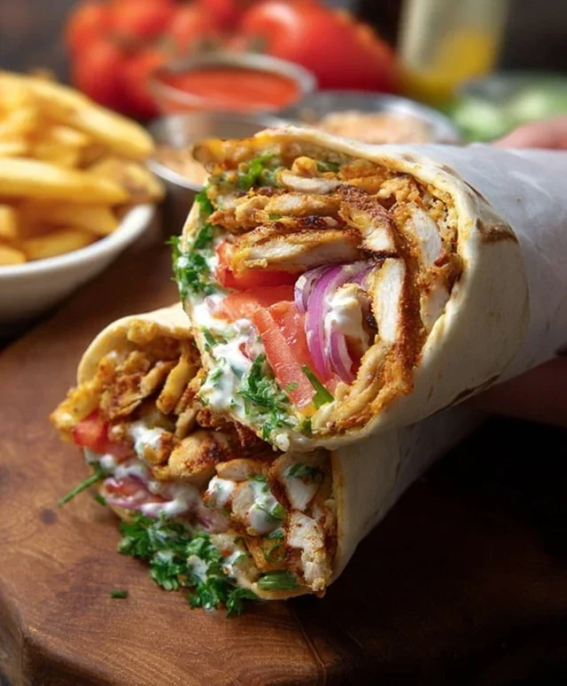 Chicken Shawarma with Garlic Sauce Recipe (Easy & Delicious)