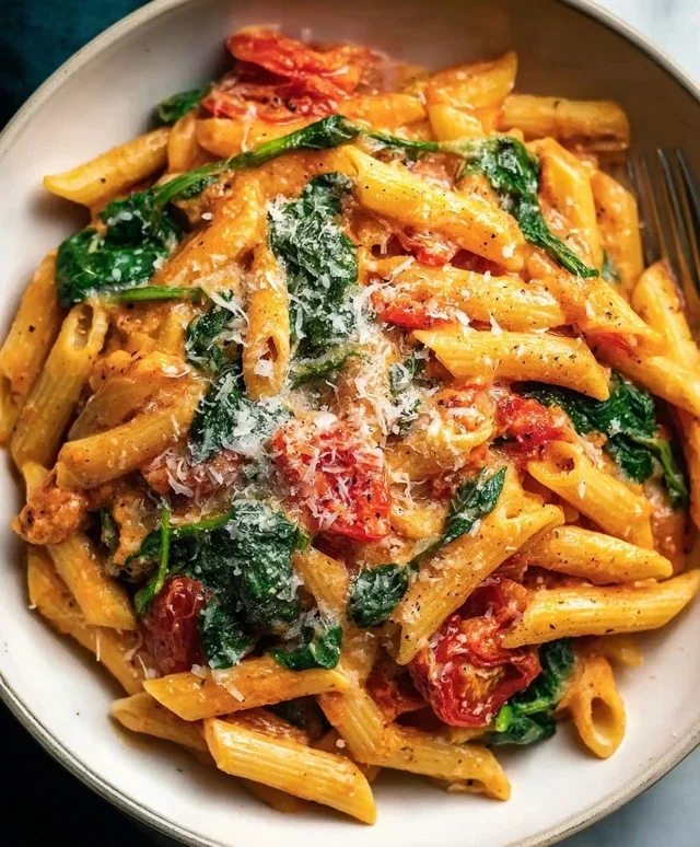 One-Pot Spinach Tomato Pasta