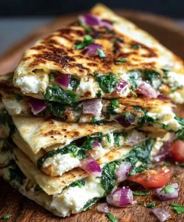 Spinach and Feta Quesadillas